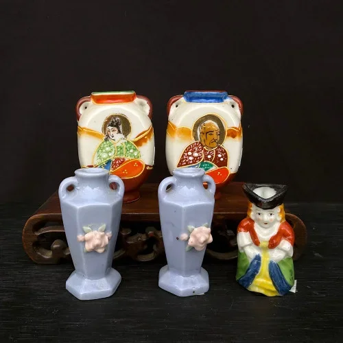 Vintage 5-Piece Japanese Figurine Set – Unique & Collectible